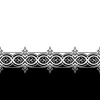 Elegant Black and White Ornamental Border Seamless Element vector