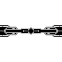Futuristic Tech Ornament, Black White, Clean Element vector