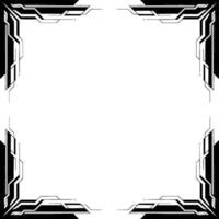 Futuristic Tech Frame Black White Border for Presentations Graphics vector