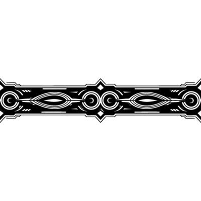 Geometric Line Art Border With Modern Element in Black and White