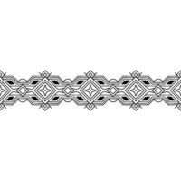 Geometric Border Black and White Line Art, Decorative Element vector