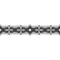 Abstract Circuit Board Element, Black on White, Technology Background vector