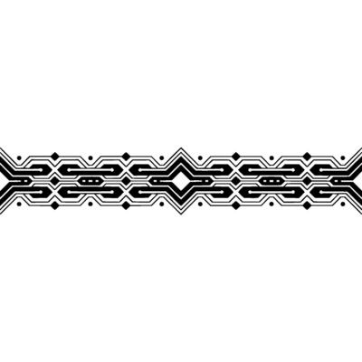 Abstract Circuit Board Element, Black on White, Technology Background