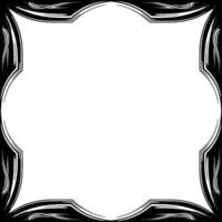 Art Deco Frame Silver and Black Decorative Border With Empty Center vector