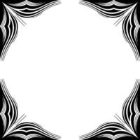 Elegant Black White Abstract Frame With Flowing Lines vector