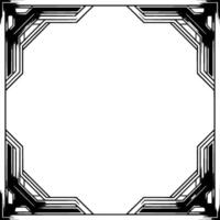 Art Deco Frame Elegant Metallic on White Background vector