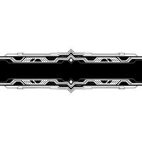 Futuristic Tech Banner Element Black White Abstract vector