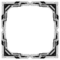 Geometric Art Deco Frame Tech Edge , Elegant Border on White vector