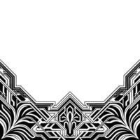 Art Deco Border With Fleurdelis, Elegant Black and White vector