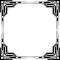 Art Deco Geometric Frame Elegant Black and White Element vector