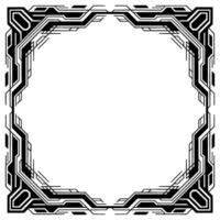 Geometric Tech Frame Modern Black White , Space for Text vector