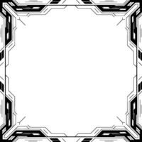 Futuristic Cyberpunk Frame, Black and White Tech Border, Empty Space vector