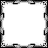 Futuristic Geometric Frame With Tech Elements Illustration vector