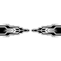Futuristic Tech Border Element in Grayscale, Background vector