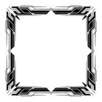 Geometric Art Deco Frame Black and White Border, Element vector