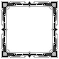 Art Deco Frame Square Black and White Border vector