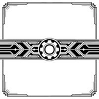 Art Deco Engineering Frame With Gear Element in Black White vector