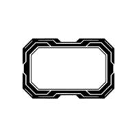 Tech Frame Template Futuristic Geometric Border on White vector