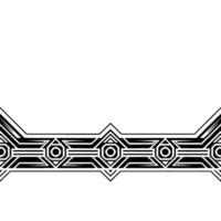 Art Deco Border Ornament in Black White, Decorative Element vector