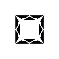 Geometric Abstract Square Frame With Black and White Gradient vector