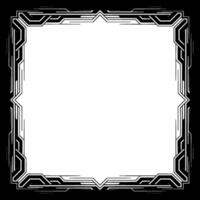Geometric Art Deco Frame, Black Silver, Empty Space, Invitation vector