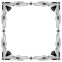 Art Deco Frame, Black and White Decorative Border, Empty Space for Text or vector