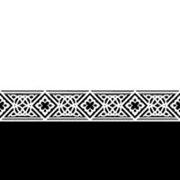 Ornate Black White Border Floral Geometric Pattern on a Simple Background vector