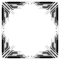 Art Deco Border Frame Geometric Black and White Element vector