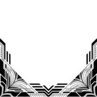 Art Deco Frame Geometric Black and White Decorative Border, Elegant vector