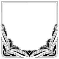 Elegant Art Deco Frame , Blank Space, Black and White, Decorative Border vector