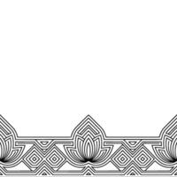 Geometric Lotus Border in Black White, Minimalist Elegance vector