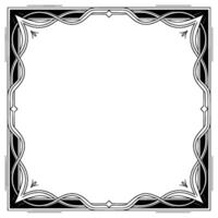 Elegant Art Deco Frame Black White, Blank Space for Text, Elements vector