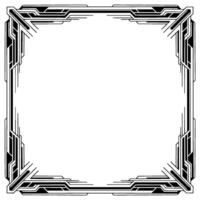 Art Deco Frame Black and White Border With Empty Space for vector
