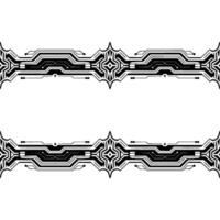 Tech Interface Border Abstract Circuitry Pattern on White Background vector