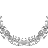 Geometric Line Art Border, Decorative Element, Black and White vector