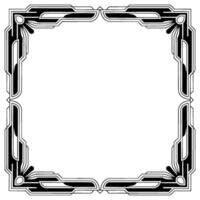 Art Deco Frame, Geometric Border, Black and White , Elegant Decoration vector
