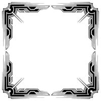 Art Deco Frame With Burst Elegant Geometric Border on White vector