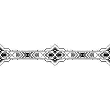 Art Deco Geometric Border Element in Black Gray on Gradient Background vector