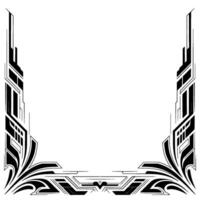Art Deco Frame Template Black and White Geometric Border vector
