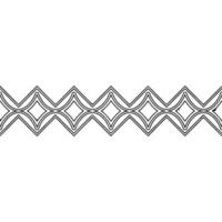 Geometric Silver Pattern Border on White, Art Deco Style vector