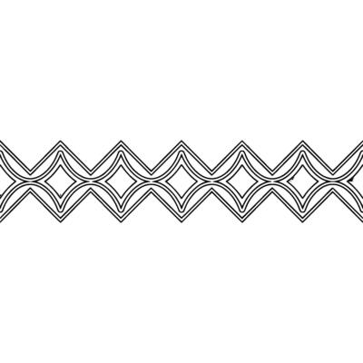 Geometric Silver Pattern Border on White, Art Deco Style