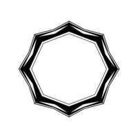 Geometric Abstract Frame Octagon With Layered Shadows, Grayscale vector