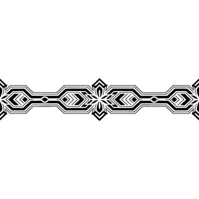 Geometric Black White Border Art Deco Style, Minimalist