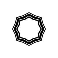 Geometric Black White Starburst Frame on White Background vector