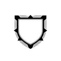 Minimalist Shield Emblem Black and White Geometric , Emblematic vector