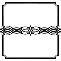 Elegant Black and White Tribal Border With Frame vector