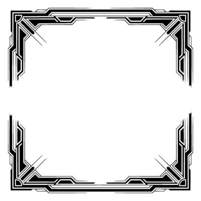 Art Deco Frame Template Elegant Geometric Border