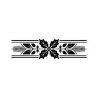 Minimalist Christmas Border Holly Pine, Art vector