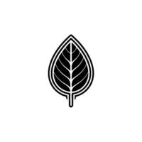 Minimalist Black Leaf On Neutral Background vector