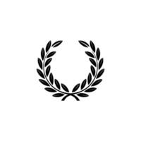 Simple Black Laurel Wreath On White Background Symbol Of Victory vector